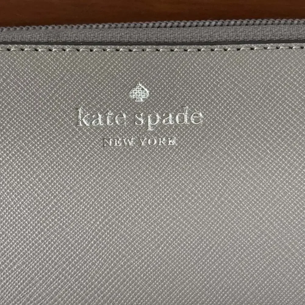 Kate Spade New York Greta Court Saffiano Taupe Cityscape Neda Wallet Glitter